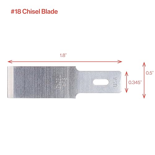 Excel Blades #18 100-Pack Wood Chisel Blades, 1/2-Inch Carbon Steel, USA