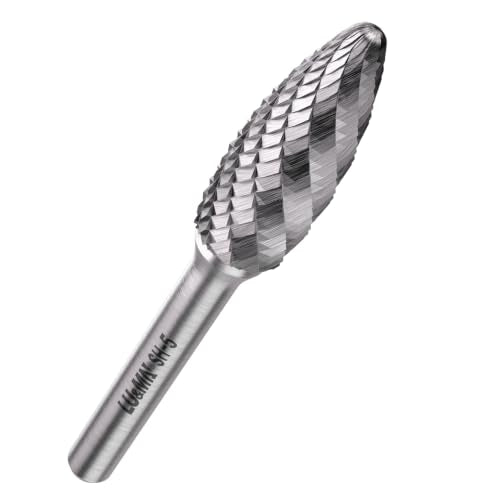 LU&MN SH-5 Tungsten Carbide Burr, 1/2" Head, 1/4" Shank, 1 Pc - style: SH-5