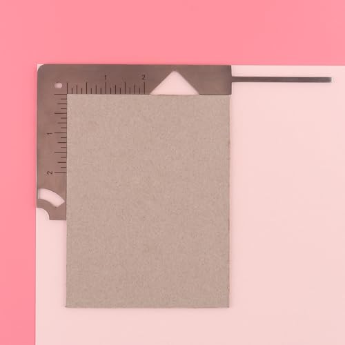 CYFUN DESIGN 5-in-1 Book Cover Guide to Create Sturdy Chipboard Covers, Bookbinding Ruler, Stainless Steel Metal Book Binding Cover Tool, Scrapbooking Tools Arts Crafts, Scrapbook Cover Maker - color: 1PCS Book Cover Guide