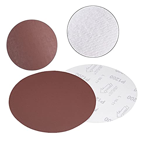 uxcell 10Pcs 7 Inch Hook and Loop Sanding Disc 1200 Grits Flocking Sandpaper for Random Orbit Sander Brown - size: 1200 Grit