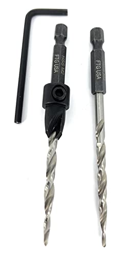 FTG USA #8 (11/64") Wood Countersink Drill Bit w/ 1 Repl. Bit & Hex Key - size: #8, style: Single + 1 Bit