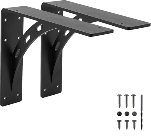 12 inch x 10 inchHeavy Duty Shelf Brackets , Metal Mantel Brackets (Set of 2) Fireplace Mantel Brackets - Countertop Support , Max Load 1100 Lbs (12 ‘’ x 10’‘) - size: 12 inch x 9.95 inch