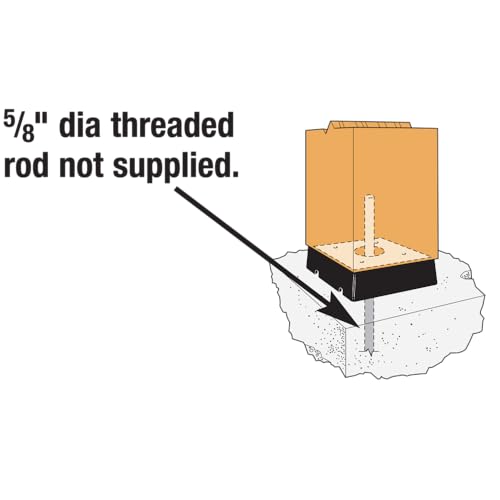 Simpson Strong-Tie CPS6 CPS Composite-Plastic Standoff Post Base - for 6x6 Nominal Post Size, Load-Rated Structural Post Connector with Standoff, Black Finish for Custom Look