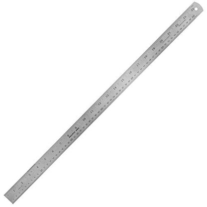 Pacific Arc 24 Inch Stainless Steel Ruler with Inch/Metric Conversion Table - style: 24 In