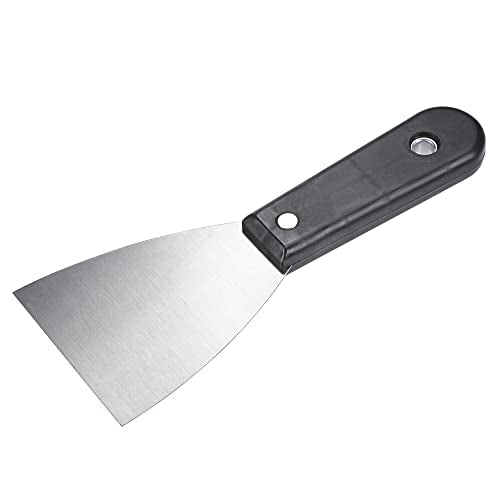 uxcell Putty Scraper 3" Spatula Drywall Repair Spreader Stainless Steel Blade Black Handle 2Pcs - size: 3"