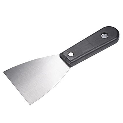 uxcell Putty Scraper 3" Spatula Drywall Repair Spreader Stainless Steel Blade Black Handle 2Pcs - size: 3"