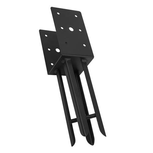 4 Pcs 4"x 4" Wet Concrete Fence Post Anchor(Inner Dia 3.6"x3.6") - size: 4 Set