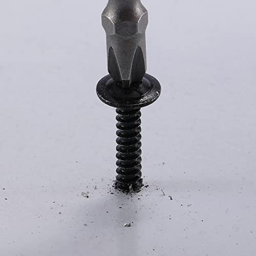 #8 x 1-1/2" Sheet Metal Screws 100Pcs 410 Stainless Steel Truss Head Fast Self Tapping Screws Black Oxide by SG TZH - color: Black, size: #8 x 1-1/2"