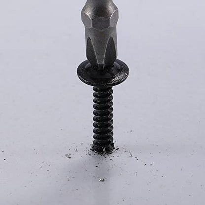 #8 x 1-1/2" Sheet Metal Screws 100Pcs 410 Stainless Steel Truss Head Fast Self Tapping Screws Black Oxide by SG TZH - color: Black, size: #8 x 1-1/2"