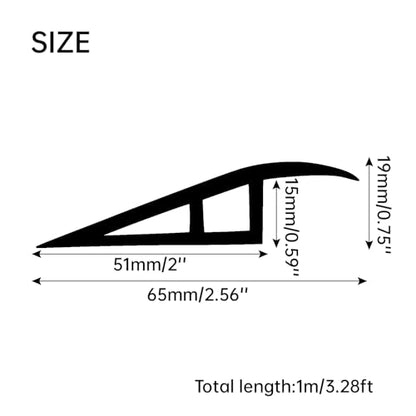 36" Self-Adhesive Vinyl Floor Transition Strip for Doorways – Waterproof Carpet Threshold Cover (Black, Fits Heights 1/2''~3/5'')
