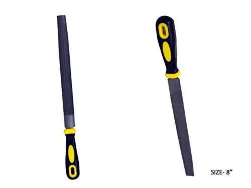 Tools 6-Piece Assorted File Set with Handle (8 Inch) | Flat, Round, Half-Round, Triangular, Square & Rasp Files for Wood, Metal, DIY & Carpentry