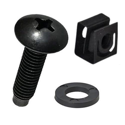 Black 10-32 Slide-on Cage Nut & Screws w/Washers | 25-Pack