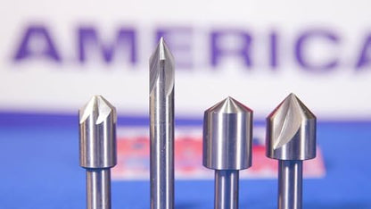 Drill America 3 Piece Single Flute Countersink Set, Sizes: 1/4, 3/8 and 1/2, 82 Degrees - size: 3 Piece Set (1/4, 3/8, 1/2), style: Single Flute
