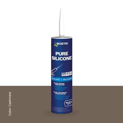 BOSTIK Pure Silicone Cashmere 10.1oz Silicone Caulk & - 1 Cartridge - color: Cashmere