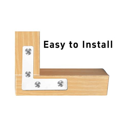 15Pcs 2.4"x2.4" L Shape Flat Corner Bracket, Stainless Steel Angle Plate, Heavy Duty Repair Brace with Screws for Wood, Furniture, Cabinets, Shelves, Metal Frame, Right Angle Mending Plate - size: 2.4"x2.4"