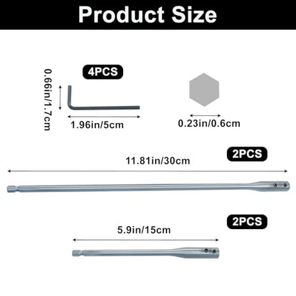 Zorfeter 8 PCS 1/4 Extension Drill Bit Set, High-Carbon Steel, 6 and 12 Inches - color: 8 Pcs