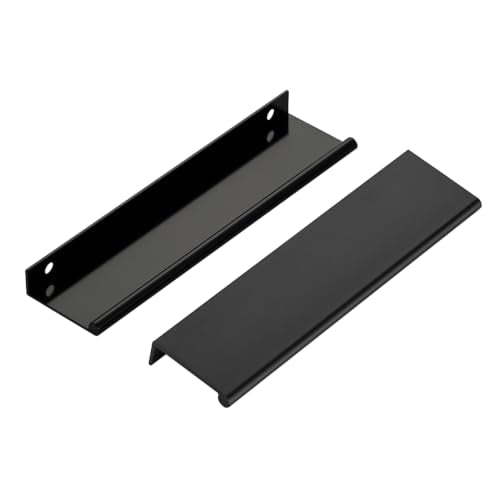 Ravinte Hardware Matte Black Cabinet Pulls Finger Edge Pulls 5 Inch 10 Pack - size: 5 Inch(128mm) Center-to-Center