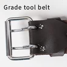 Leather Tool Belt Pouch Bag, Comfort Back Support Tool Pouches with Suspenders for Construction,Framers,Carpenter,Handyman (Black, Extra Large)30" waist size up to 56" (12 POCKET BROWN) - size: 12 Pocket Brown
