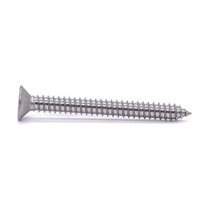 #12 x 2 (25 pcs) Flat Head Sheet Metal Screws, 304 Stainless Steel (18-8), Phillips Drive, Self Tapping, Corrosion Resistant Screws for Wood, Sheet Metal and More - size: #12 x 2"