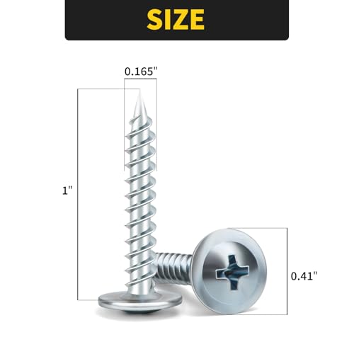 Truss Head Wood Screws #8 x 1 Inch, 110PCS, FIXLINK Self Tapping Screws - color: Silver, size: #8 x 1"