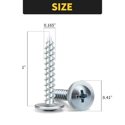 Truss Head Wood Screws #8 x 1 Inch, 110PCS, FIXLINK Self Tapping Screws - color: Silver, size: #8 x 1"