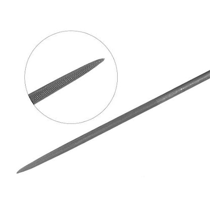 uxcell 5Pcs Second Cut Steel Round Needle File with Plastic Handle, 3mm x 140mm