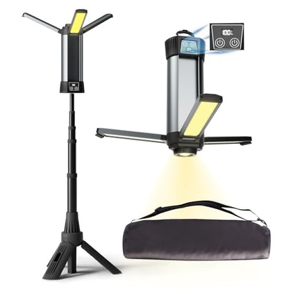 Rechargeable Work Light with Stand, Magnetic Base, Hook & Tripod (Small) - color: Black Small Rechargeable Work Light with Tripod