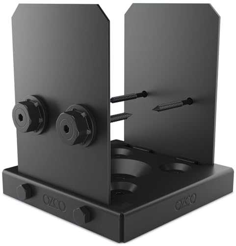 Ozco Ironwood Lite 6in x 6in Post Base Kit, 1 Pack, Black - size: 6x6, style: Ironwood Lite