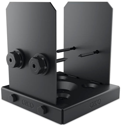 Ozco Ironwood Lite 6in x 6in Post Base Kit, 1 Pack, Black - size: 6x6, style: Ironwood Lite