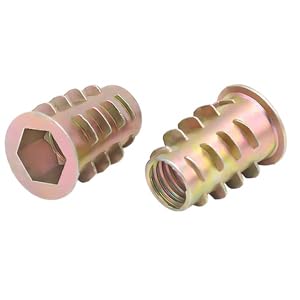 Qrity 20 Pcs Threaded Inserts, Threaded Inserts for Wood M8x15mm, Zinc Alloy Threaded Insert Nuts, Interface Hex Socket Drive - size: M8 x 15mm