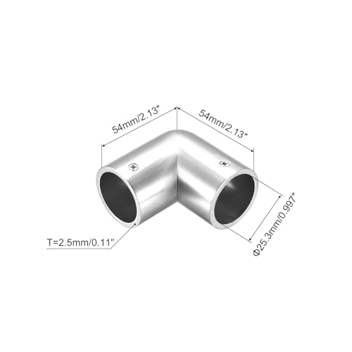 uxcell 4Pcs Rail Elbow Fitting 90 Degree 2-Way Zinc Alloy Pipe Connector
