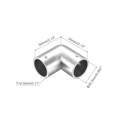 uxcell 4Pcs Rail Elbow Fitting 90 Degree 2-Way Zinc Alloy Pipe Connector