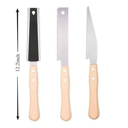 3pcs High-Efficiency Flush Cut for Wood Cutting Small Portable Pull Cutter with Fine Teeth for DIY Woodworking and Tree Trimming