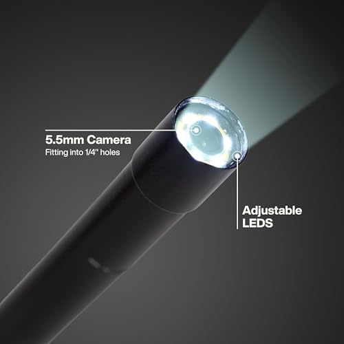 Klein Tools ET21 WiFi Borescope with Light, Inspection Camera for iPhone and Android, Waterproof Camera, IP67 Rated, Adjustable LED Lighting - size: 5 Ft 0.22 in High Flex Snake
