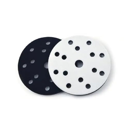 LAUCO 6-Inch Soft Interface Pad – 15-Hole Hook & Loop Foam Cushion Buffer Pad for Dual Action & Random Orbital Sanders – Vibration Reduction, Edge Control & Contour Sanding (Black) 09063