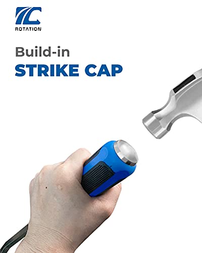 ROTATION 4-Piece Heavy Duty Pry Bar Set with Thicker Hammer Strike Cap and Angled Tip - color: 4pc Blue