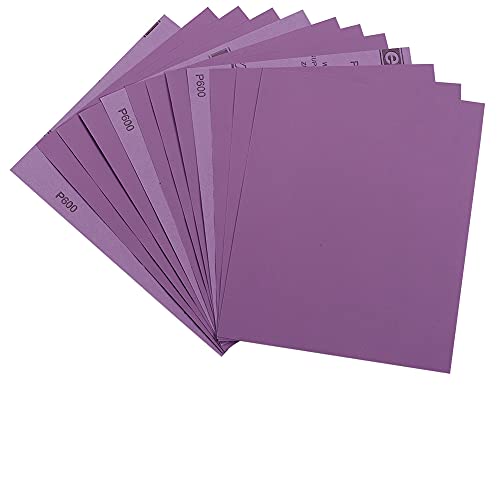 Sandpaper 600 Grit, Wet Dry Sanding Sheets 9 x 11 Inch, Advanced White Fused Alumina Abrasive Sander Paper for Wood Furniture Finishing, Metal Sanding, Automotive Polishing, 12-Sheets - style: 600 Grit
