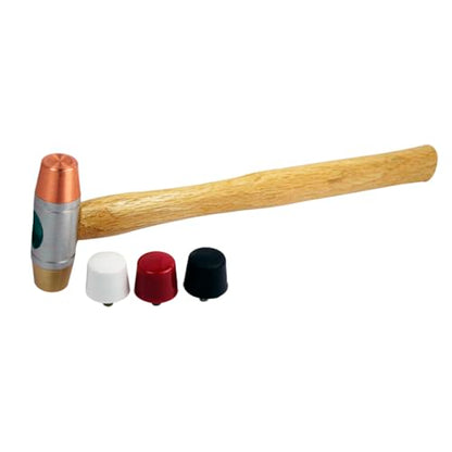 SE 5-IN-1 Dual Interchangeable Hammer - Threaded Copper, Brass Faces - 9-inch Gunsmithing Hammer - 8355HH