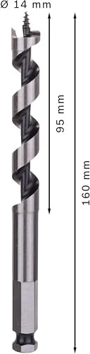 Bosch 2608585701 Wood Auger Drill Bit 14mmx3.94inx6.3In - size: 14mm x 100mm x 160mm