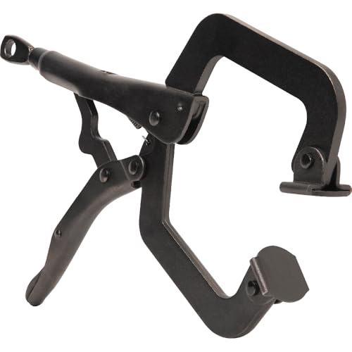 Klein Tools 38621 C-Clamp Locking Pliers with Swivel Pad Jaws, Intuitive Thumb Knob, Adjustable Clamp for Home, Shop, Woodworking, 9-Inch - style: 9-In Swivel Jaw