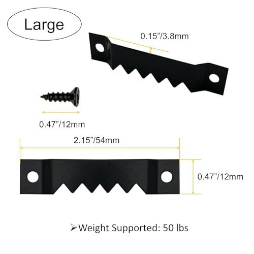30 Pack Large and 30 Pack Small Sawtooth Picture Hangers (Black) - color: Mix Black - 60 Pack