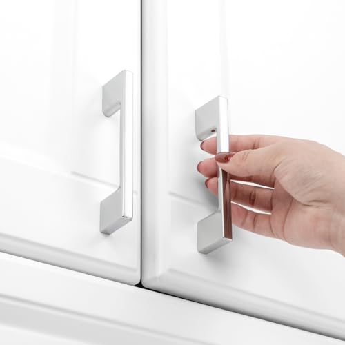 KOOFIZO 10 Pack 3 in Polished Chrome Cabinet Pulls, Drawer Handles P01 - color: Polished Chrome, size: 3" CC - 10Pcs
