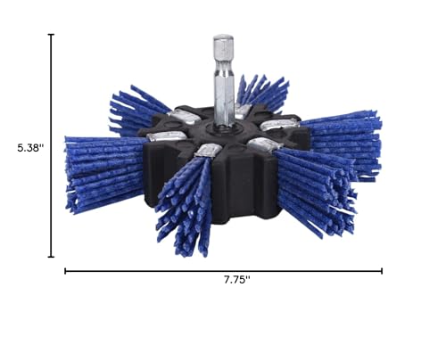 Century Drill & Tool 77343 Nylon Abrasive Flap Brush, 4", Fine - size: 4" Fine