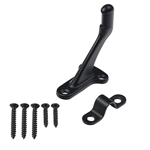 Triumph Hardware,3 Pack,3" Heavy Duty handrail Bracket Matte Black,Stair Railing Bracket DIY Easy Installation Hardware - color: Matte Black
