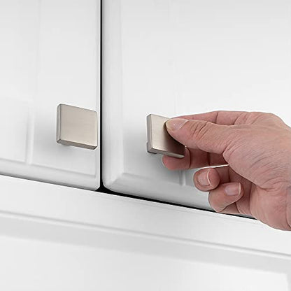 KOOFIZO 30 Pack Brushed Nickel Cabinet Knobs Square Single Hole Pulls K03 - color: Brushed Nickel, size: Knob 1 - 30Pcs