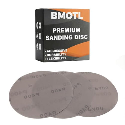 6 Inch Film Sanding Discs: 400 Grit No-Hole Hook and Loop Sandpaper Disc