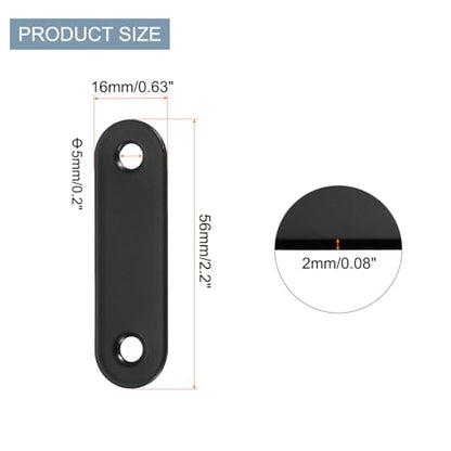 uxcell 4 Set Flat Repair Plates, 0.63 x 2.2 Inch Stainless Steel Flat Straight Brace Bracket Mending Joining Plates with Screws for Fixing Wooden Furniture Corner, Black - size: 0.63 x 2.2 Inch