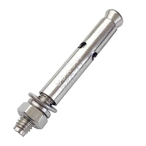 10 Pack M6x60mm Expansion Bolts Anchor Bolt 304 Stainless Steel External Hex Expansion Screw Bolt Sleeve Anchor Fastener Wall Concrete - size: M6*60