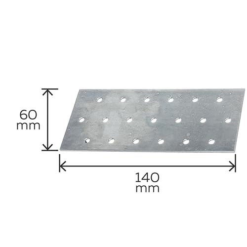 Alberts 331467 Perforated Plate Sendzimir-Galvanised 140 x 60 mm - size: 140 x 60 mm