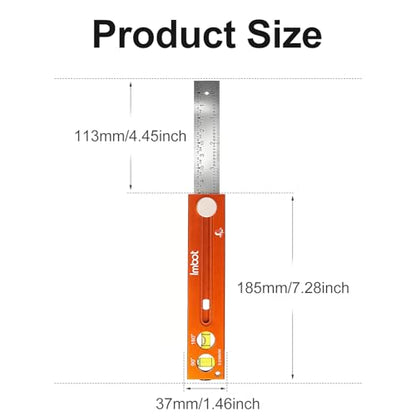 Imbot Adjustable Leveling Marking Ruler for Carpentry Woodworking